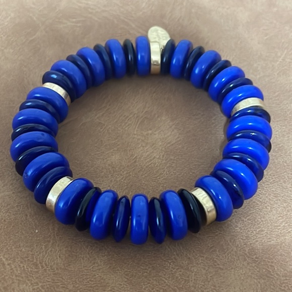 🎉💙 NEW Josie Canvas Blue Stretch Bracelet - Picture 1 of 3